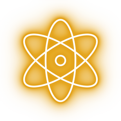 Neon yellow atom icon